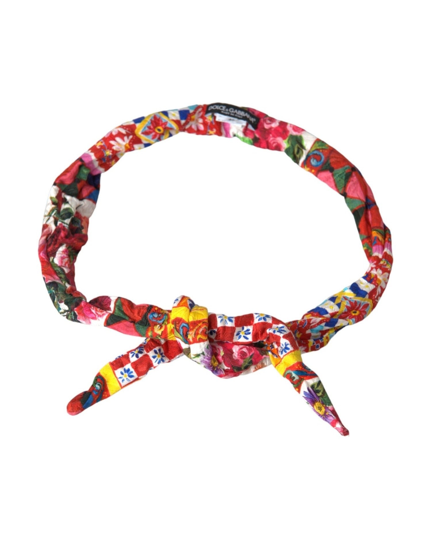 Dolce & Gabbana Carretto Print Waist Multicolor Belt Glam Steals