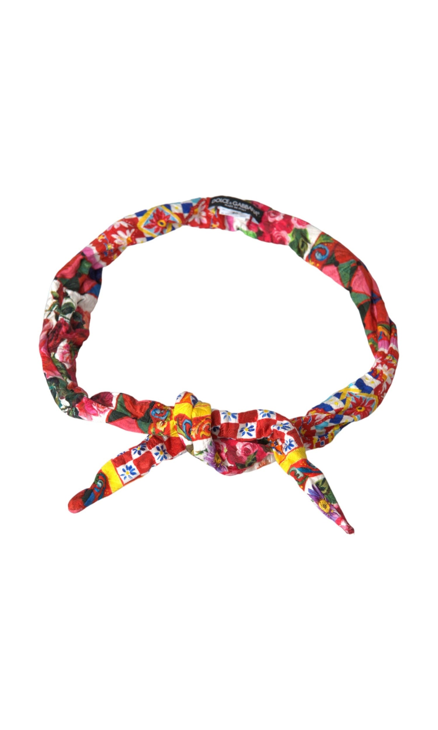 Dolce & Gabbana Carretto Print Waist Multicolor Belt Glam Steals