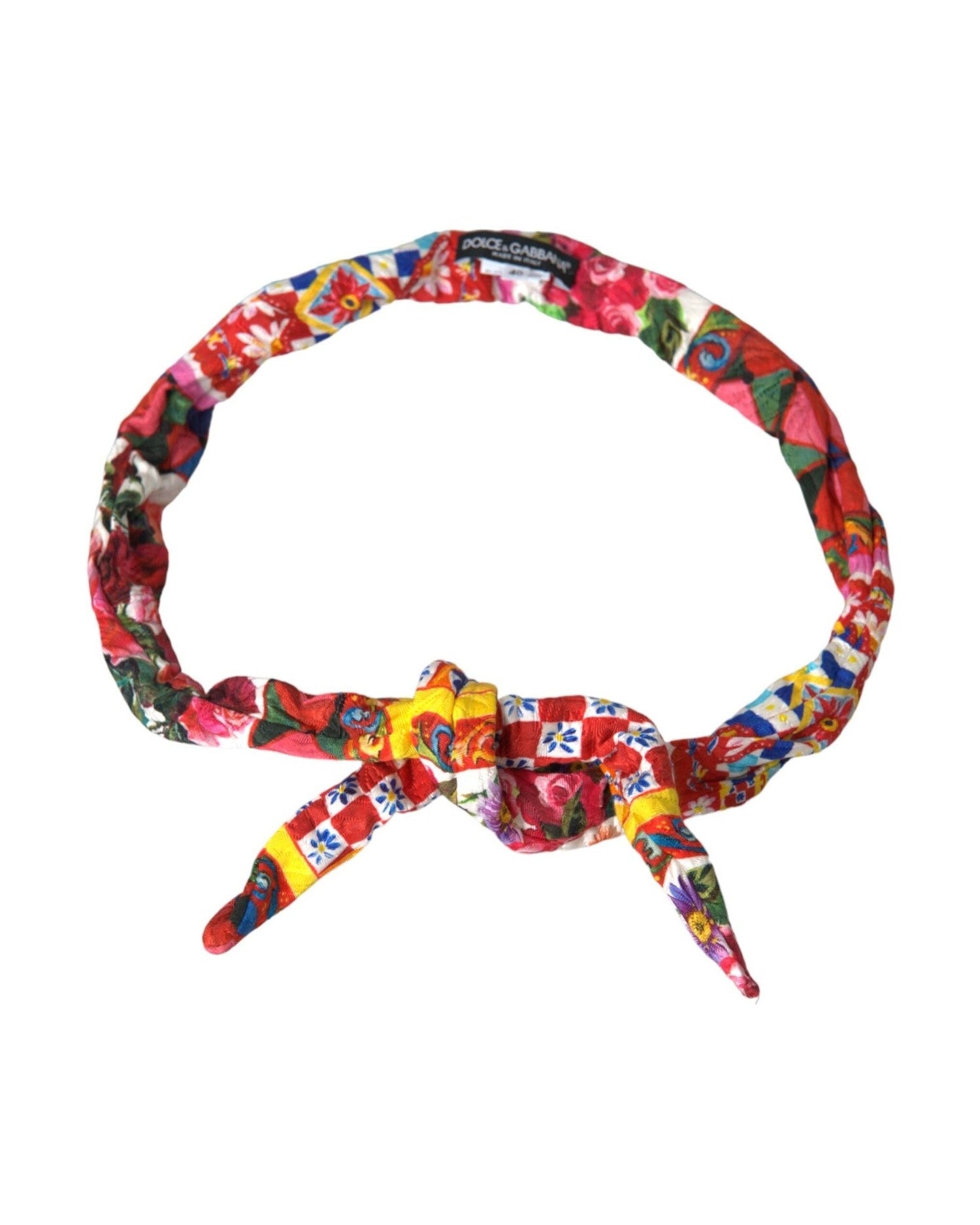 Dolce & Gabbana Carretto Print Waist Multicolor Belt Glam Steals