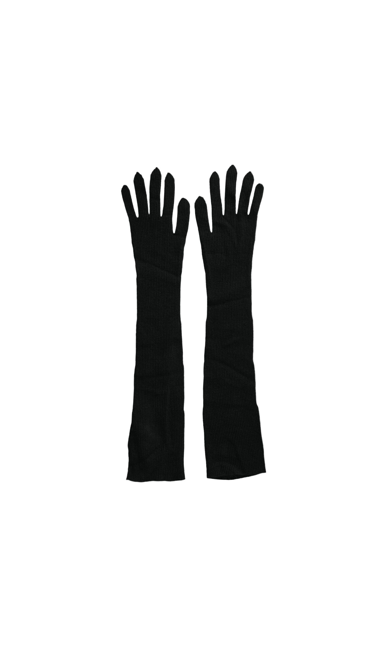 Dolce & Gabbana Cashmere Knitted Elbow Length Black Gloves Glam Steals