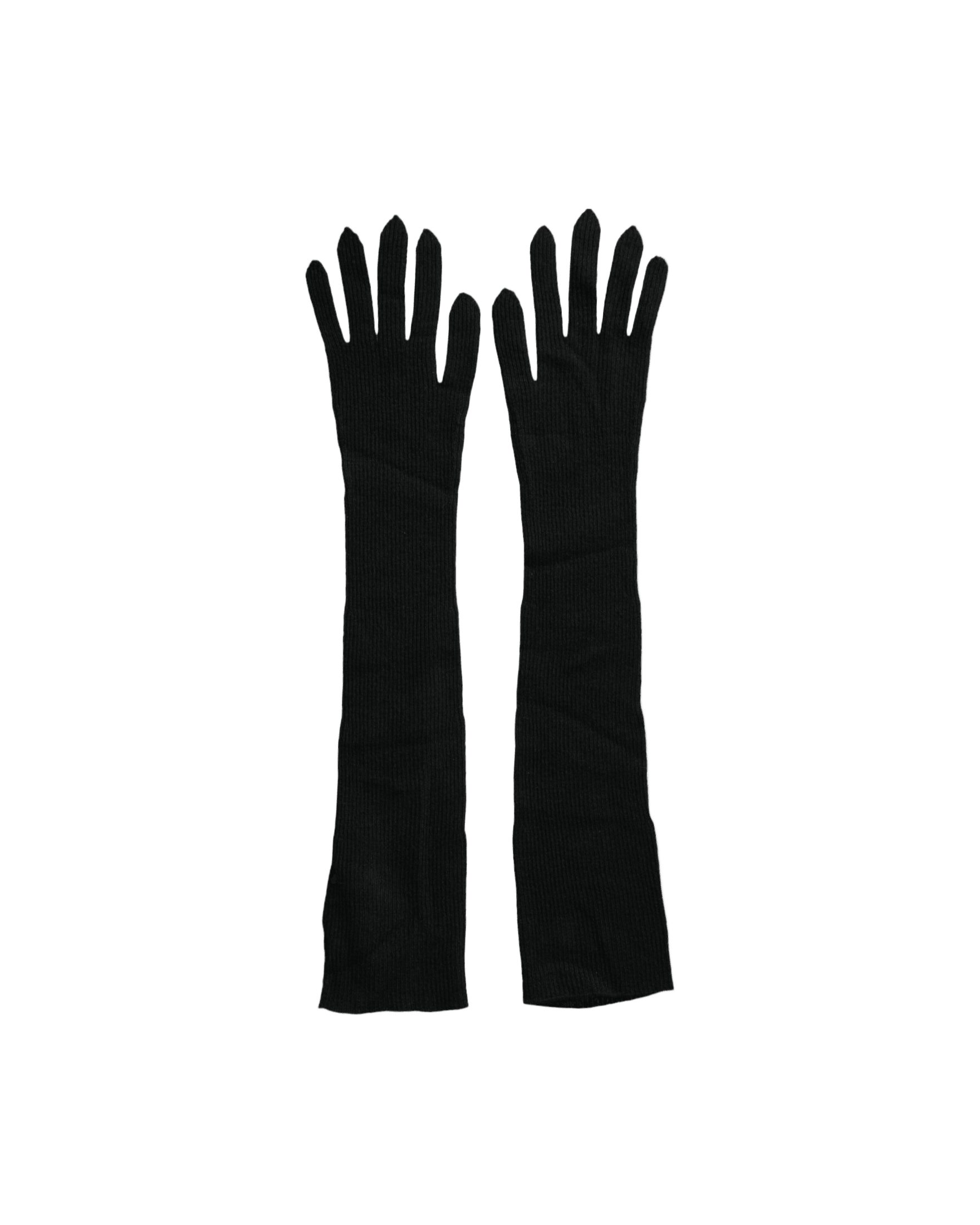 Dolce & Gabbana Cashmere Knitted Elbow Length Black Gloves Glam Steals