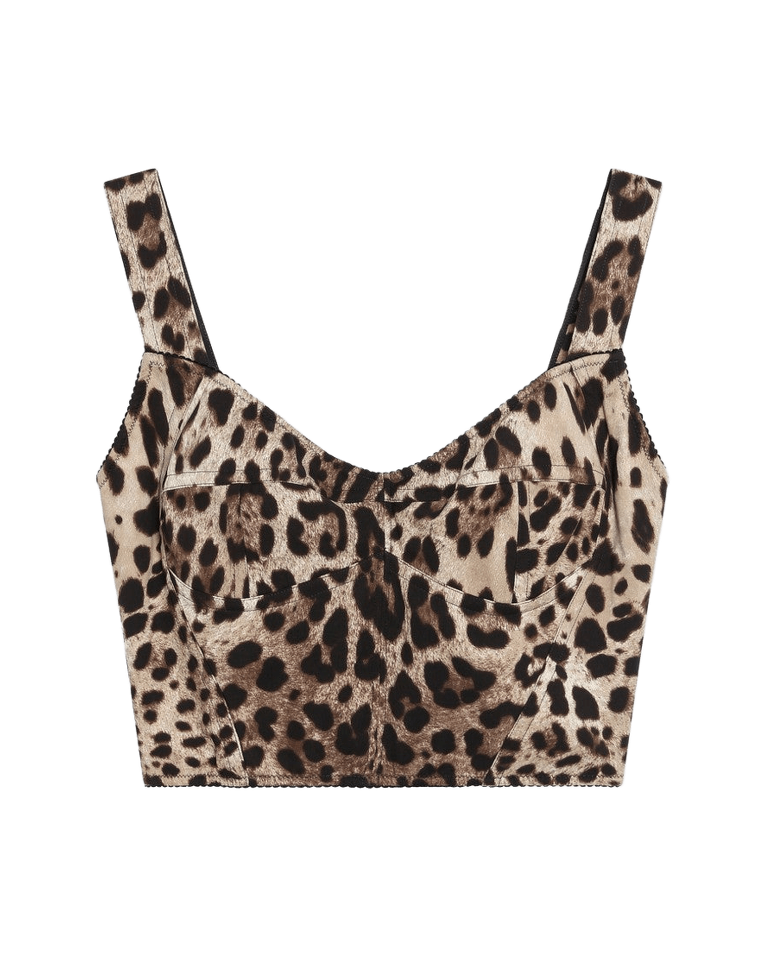 Dolce & Gabbana Charmeuse Bustier With Leopard Print Glam Steals