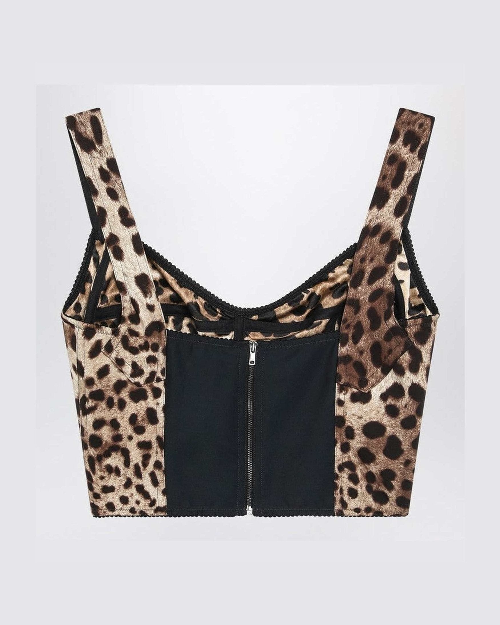 Dolce & Gabbana Charmeuse Bustier with Leopard Print Glam Steals