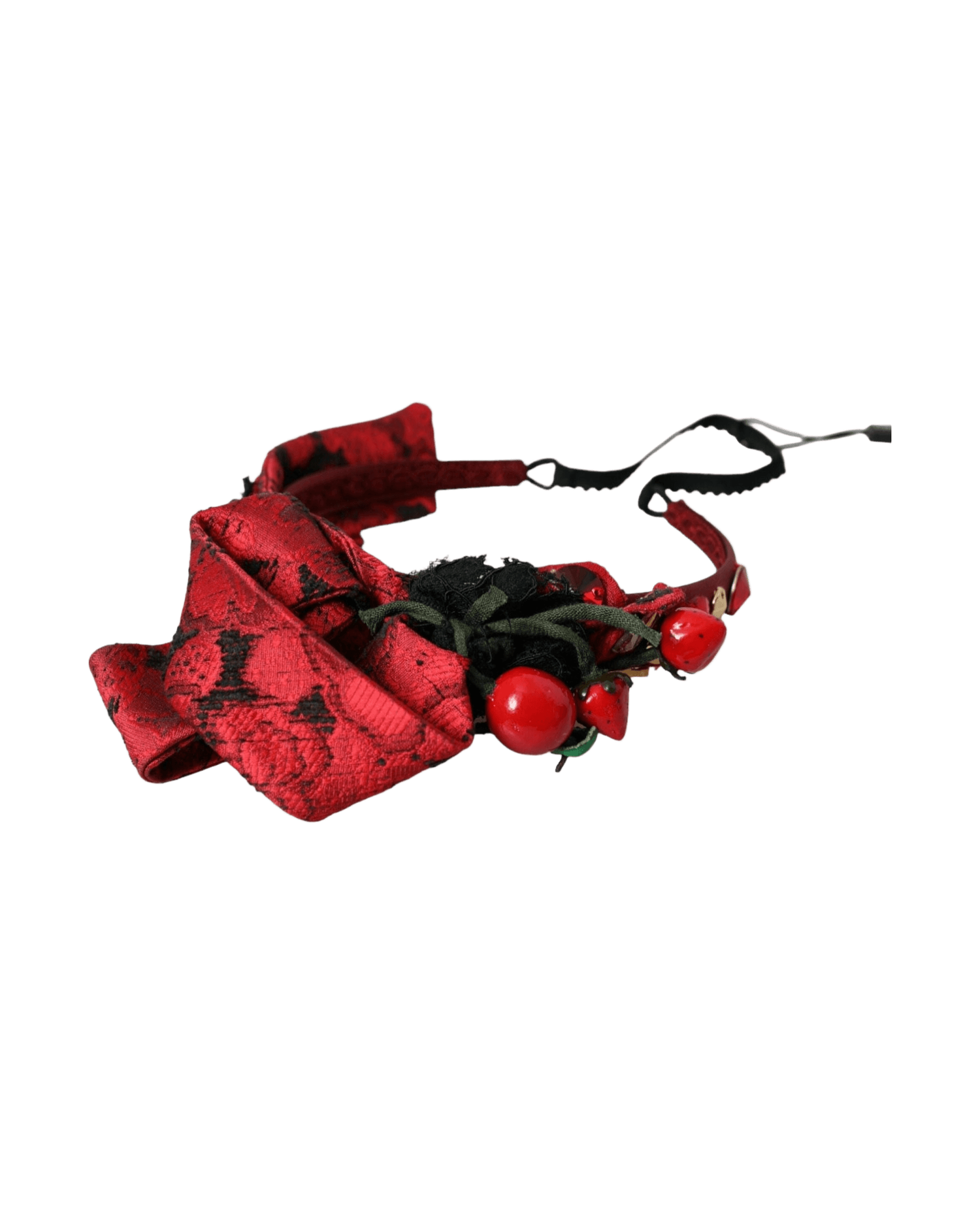 Dolce & Gabbana Cherry Sicily Embellished Women Hairband Red Diadem Glam Steals