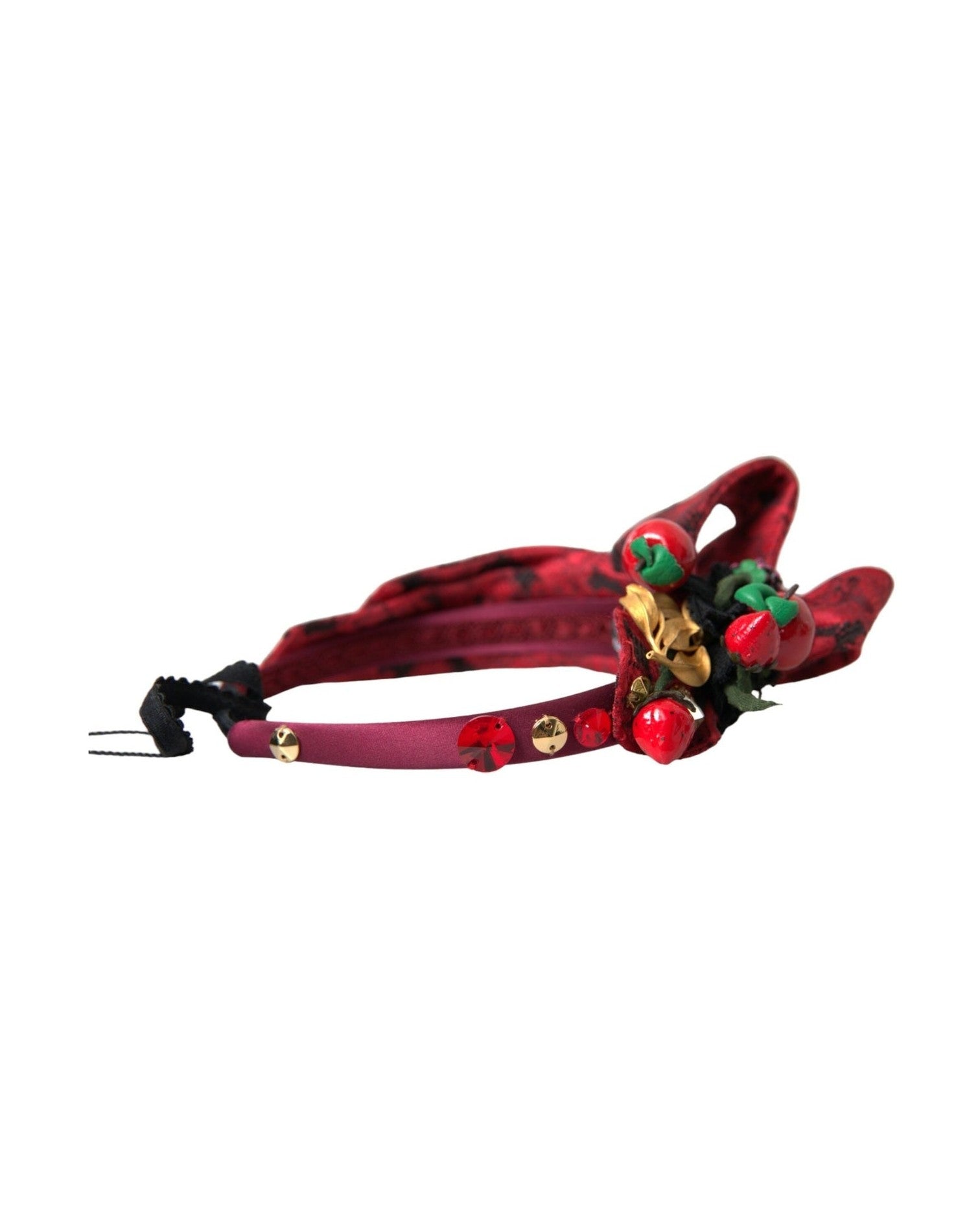 Dolce & Gabbana Cherry Sicily Embellished Women Hairband Red Diadem Glam Steals