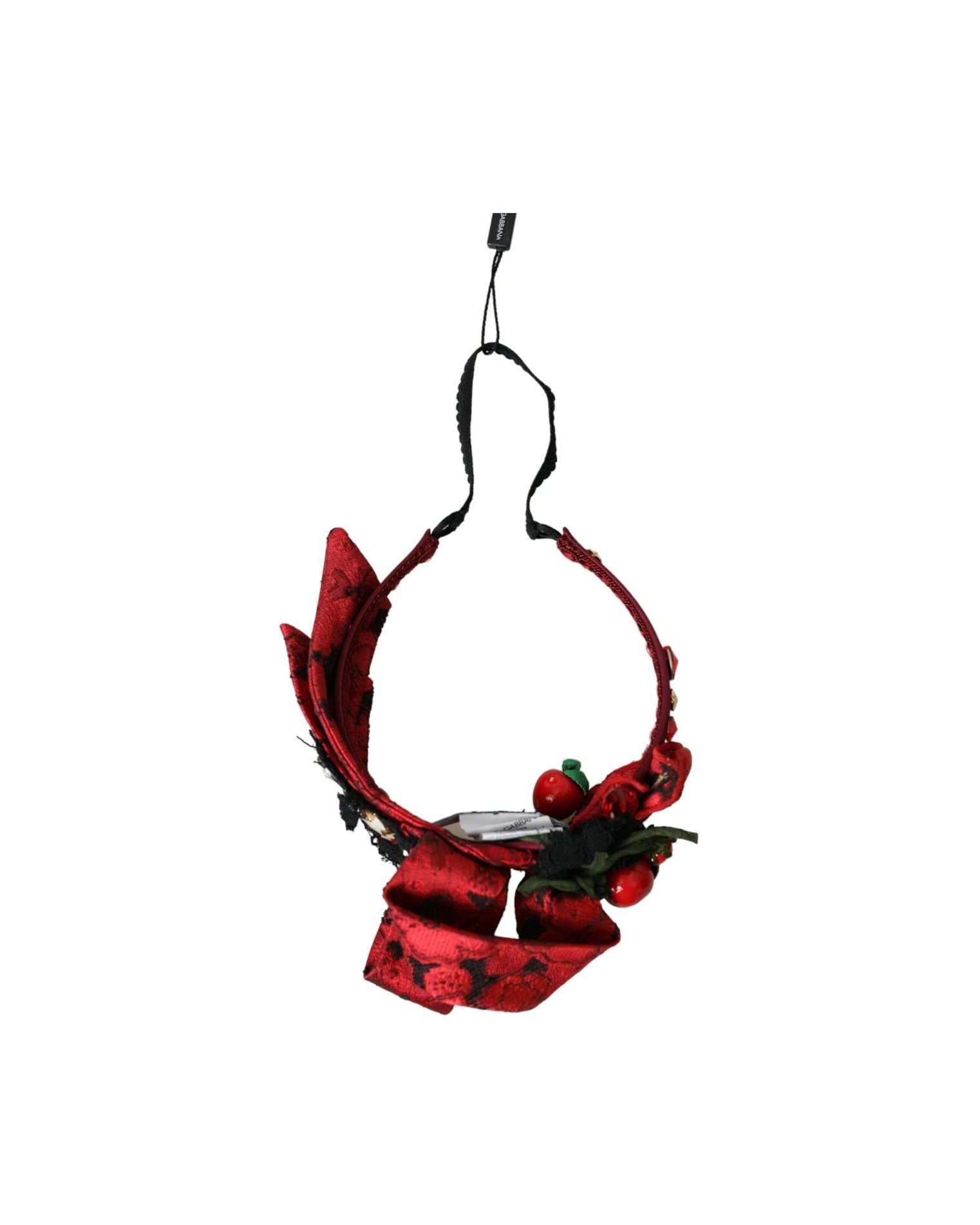 Dolce & Gabbana Cherry Sicily Embellished Women Hairband Red Diadem Glam Steals
