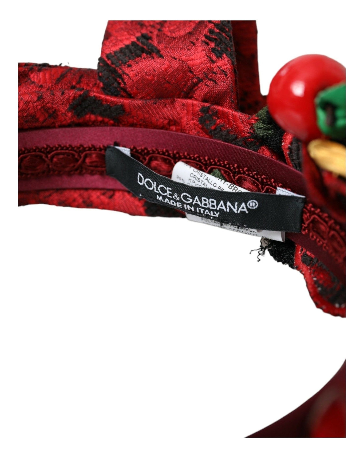 Dolce & Gabbana Cherry Sicily Embellished Women Hairband Red Diadem Glam Steals