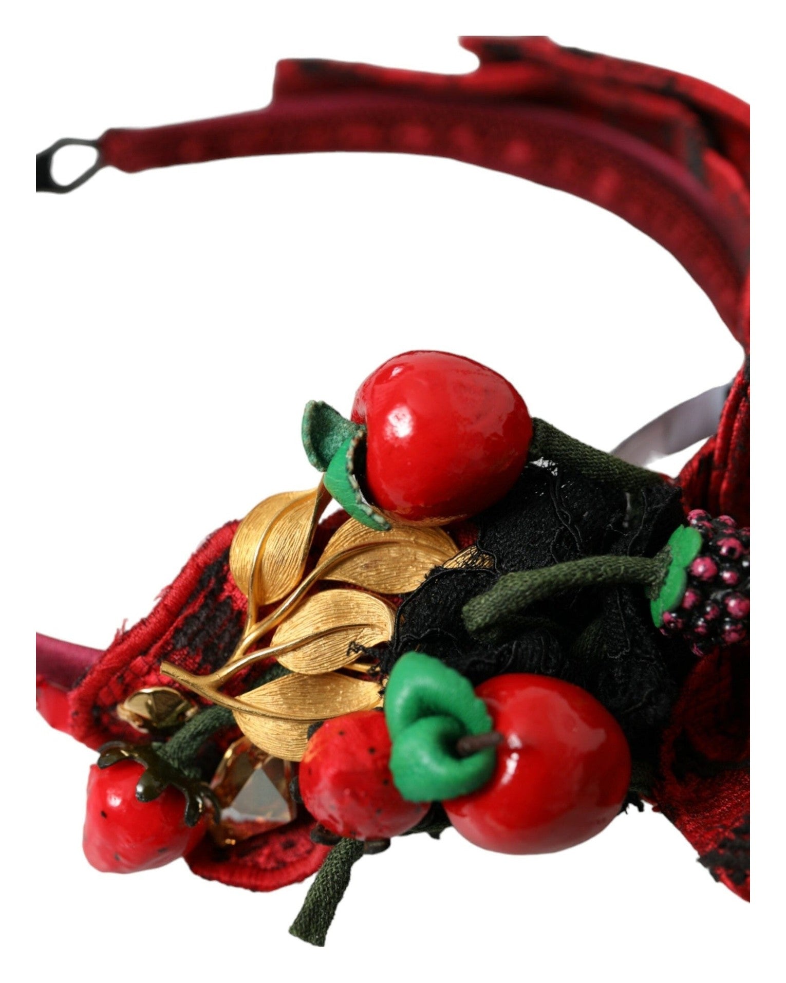 Dolce & Gabbana Cherry Sicily Embellished Women Hairband Red Diadem Glam Steals