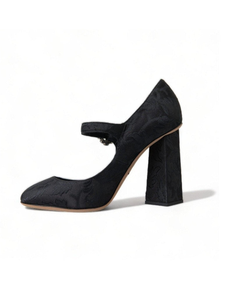 Dolce & Gabbana Chic Brocade Mary Janes Black Pumps Glam Steals