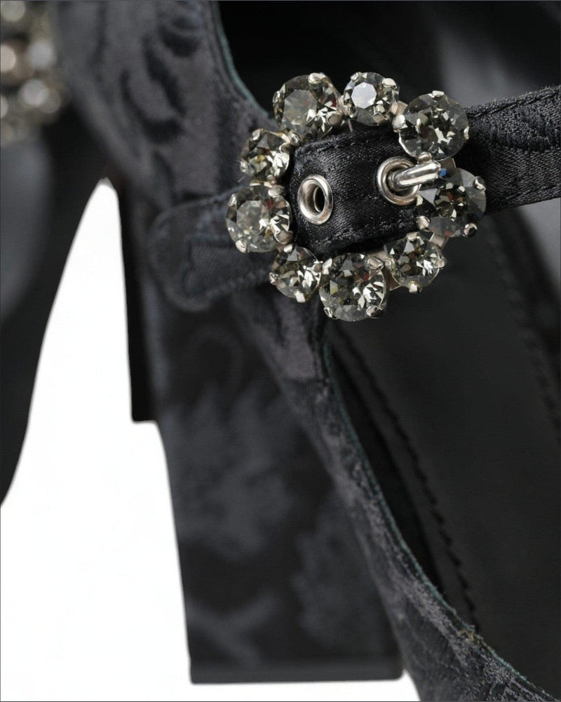 Dolce & Gabbana Chic Brocade Mary Janes Black Pumps Glam Steals