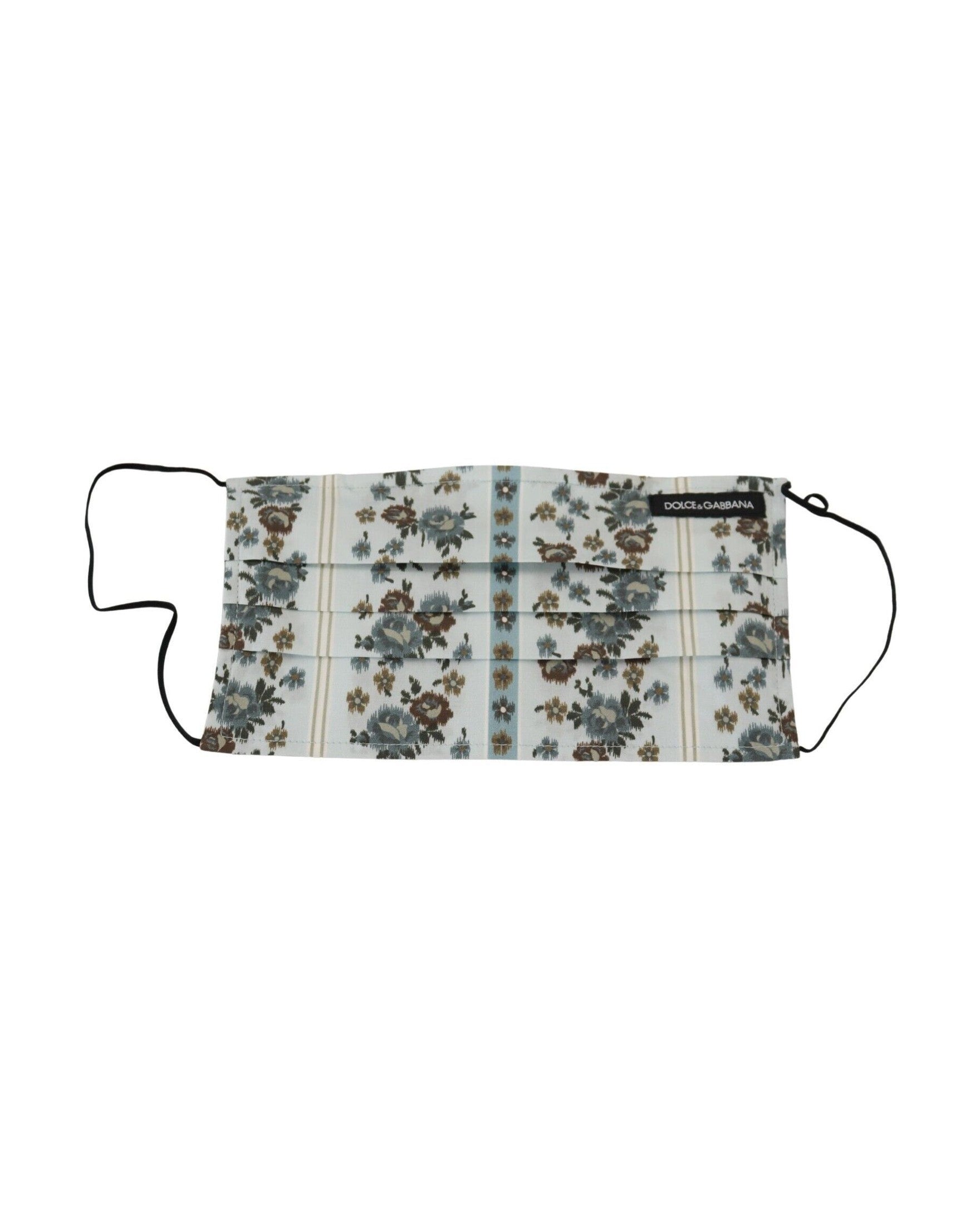 Dolce & Gabbana Chic Floral Pleated Cotton Face White Mask Glam Steals