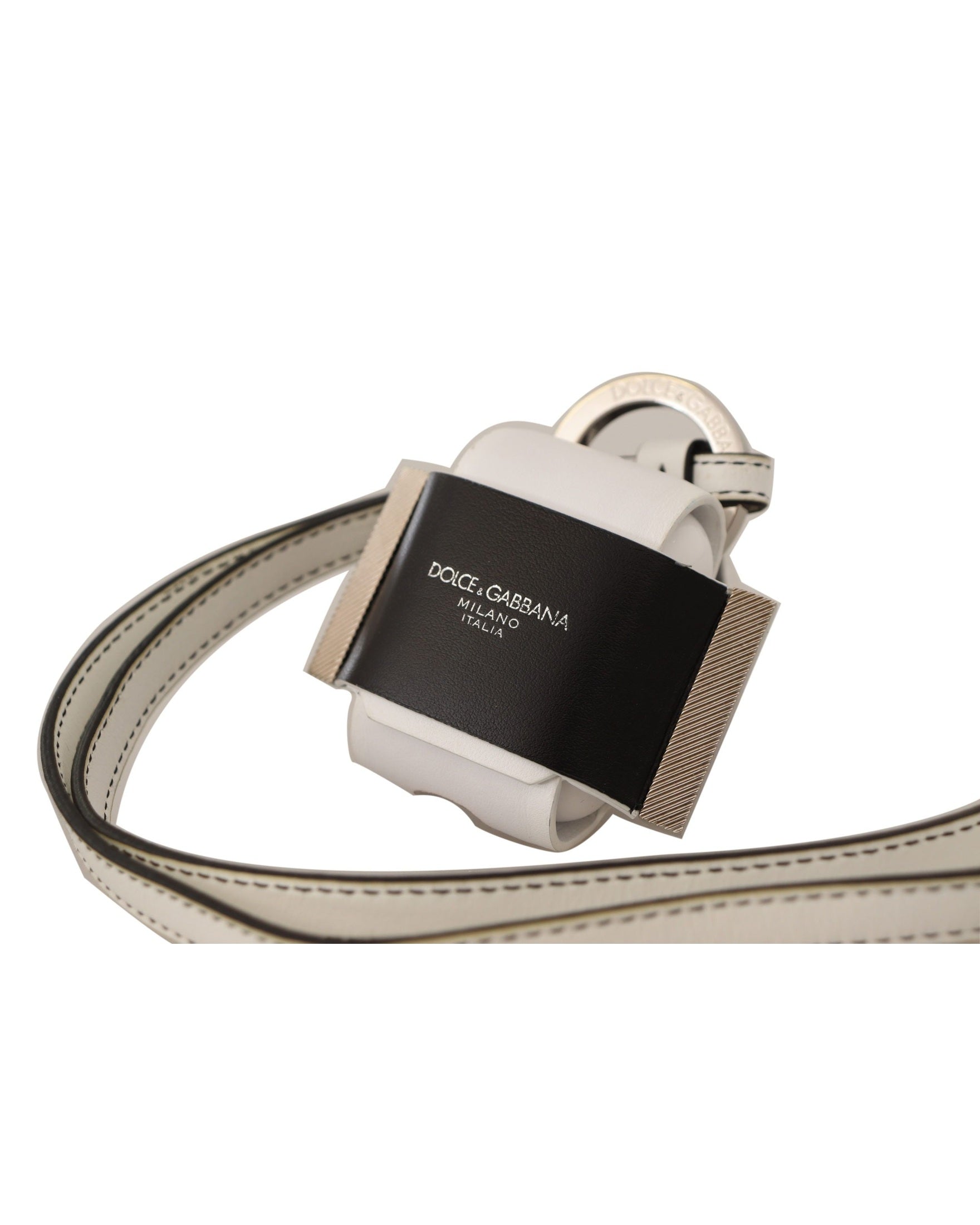 Dolce & Gabbana Chic Leather Airpods Case In Monochrome Glam Steals
