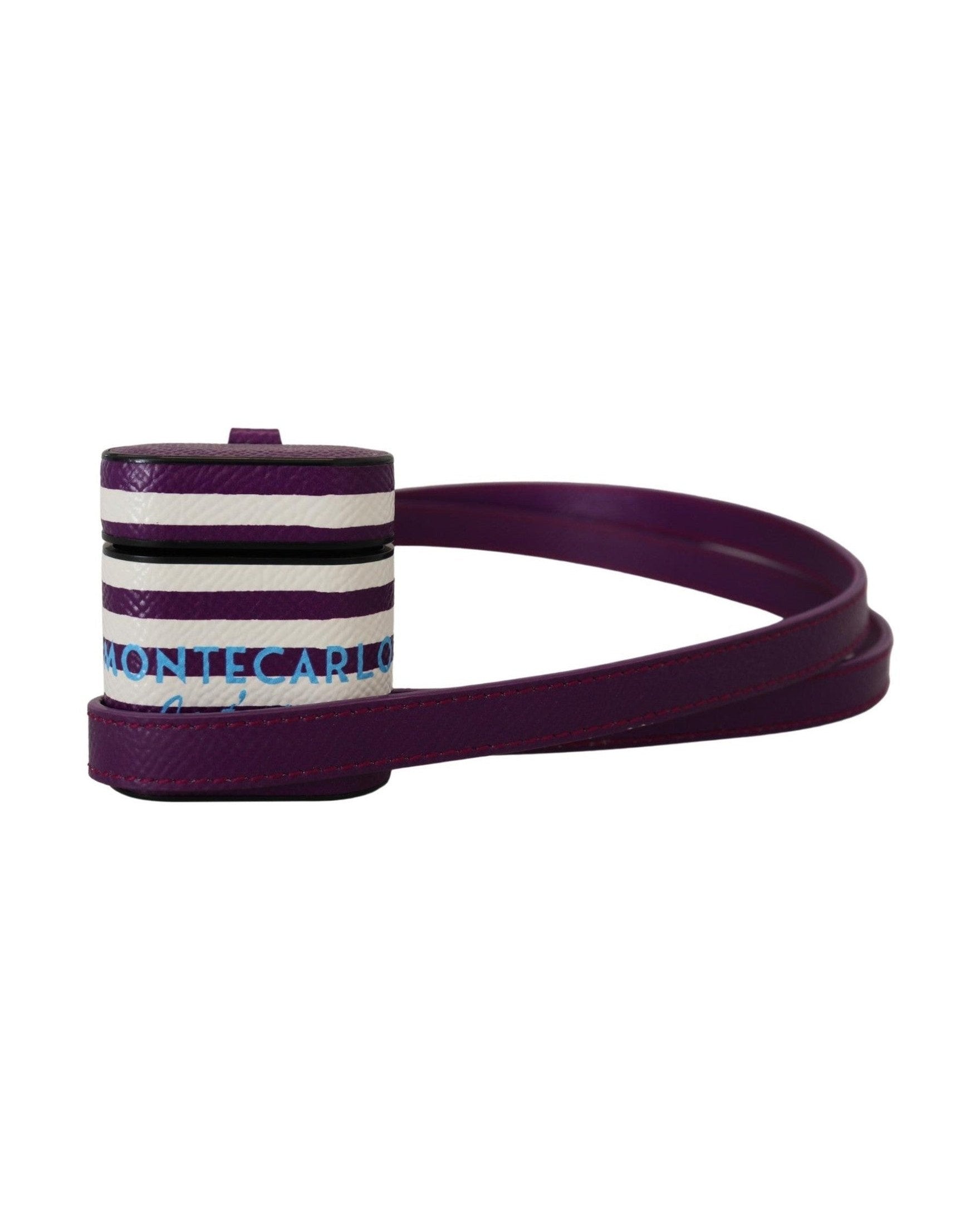 Dolce & Gabbana Chic Leather Airpods Purple Case Glam Steals
