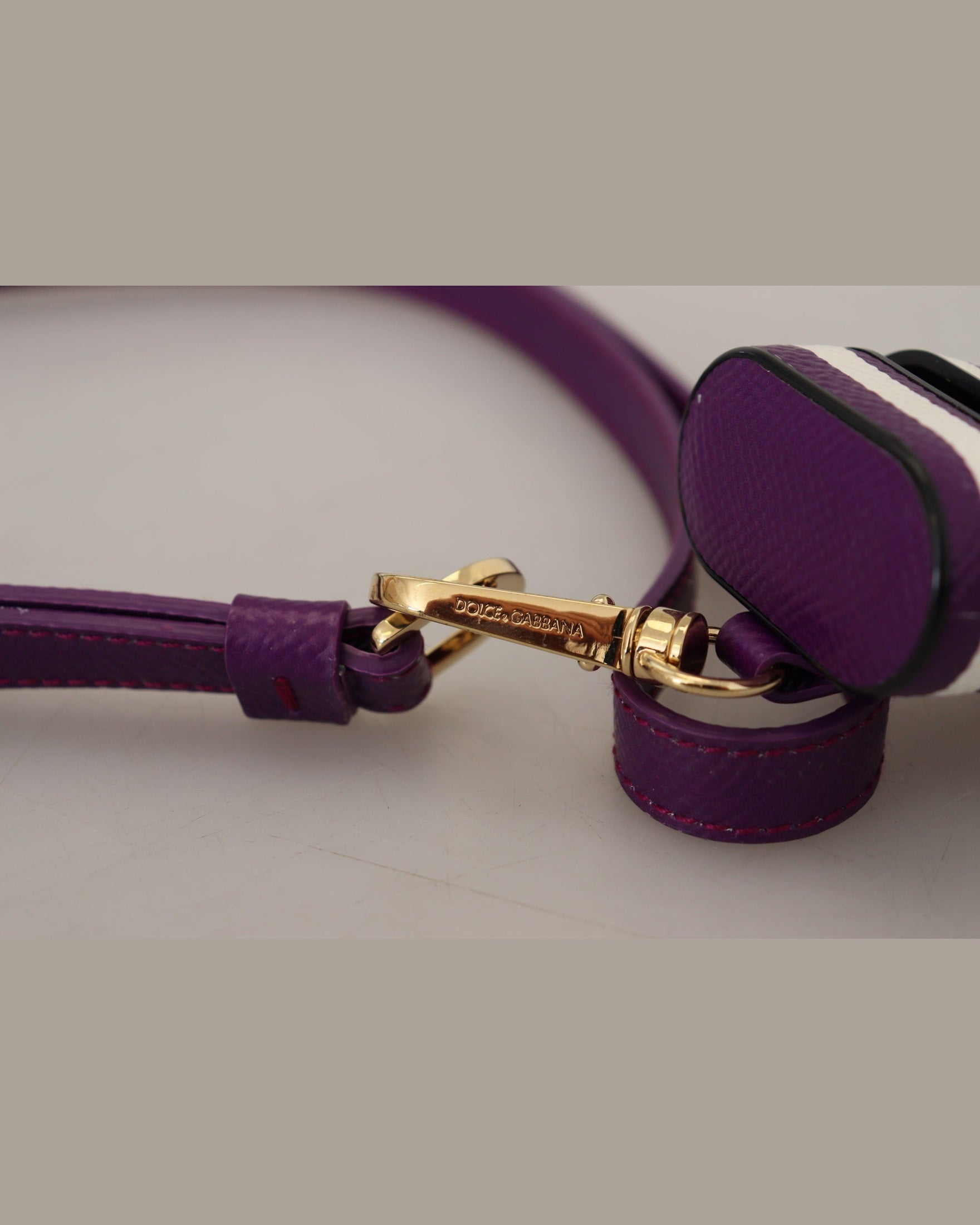 Dolce & Gabbana Chic Leather Airpods Purple Case Glam Steals