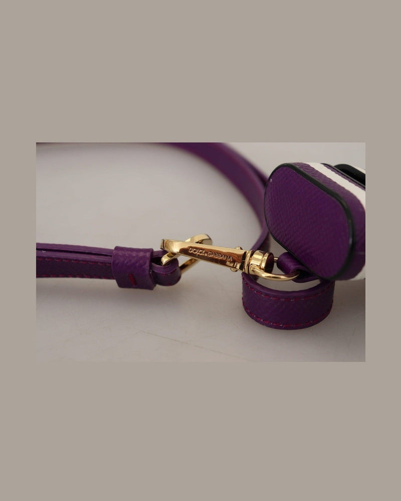Dolce & Gabbana Chic Leather Airpods Purple Case Glam Steals