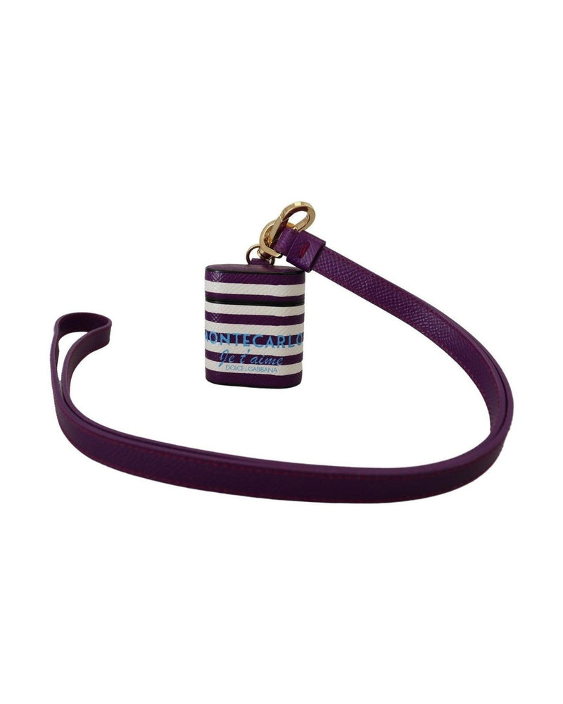 Dolce & Gabbana Chic Leather Airpods Purple Case Glam Steals