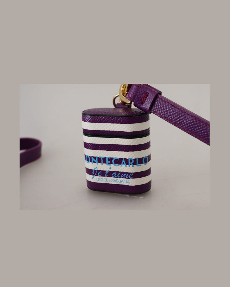 Dolce & Gabbana Chic Leather Airpods Purple Case Glam Steals