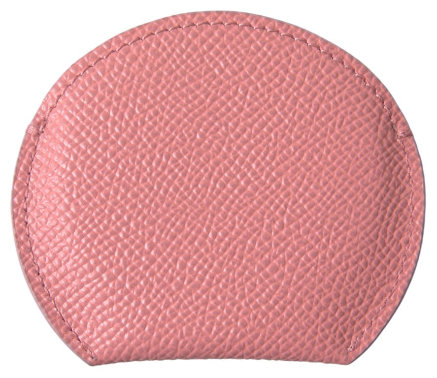Dolce & Gabbana Chic Leather Hand Mirror Pink Holder Glam Steals