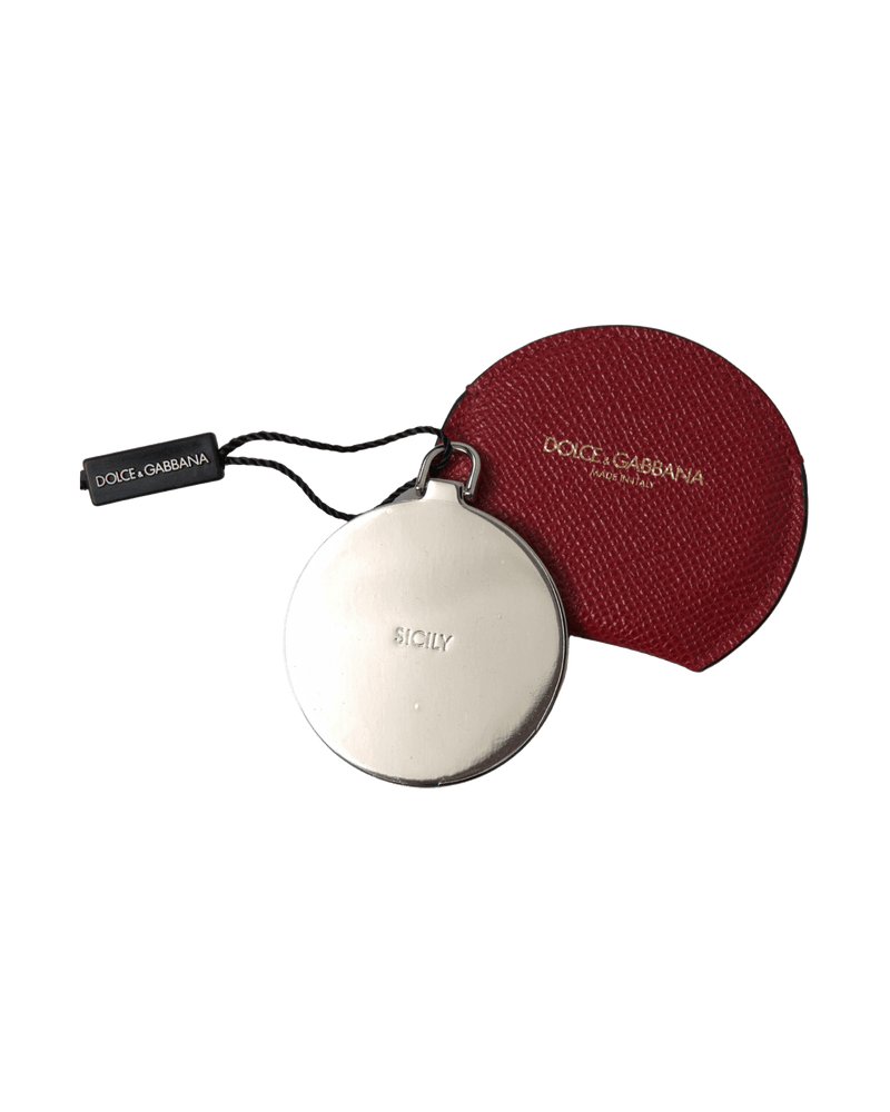 Dolce & Red Gabbana Chic Leather Hand Mirror Holder Glam Steals