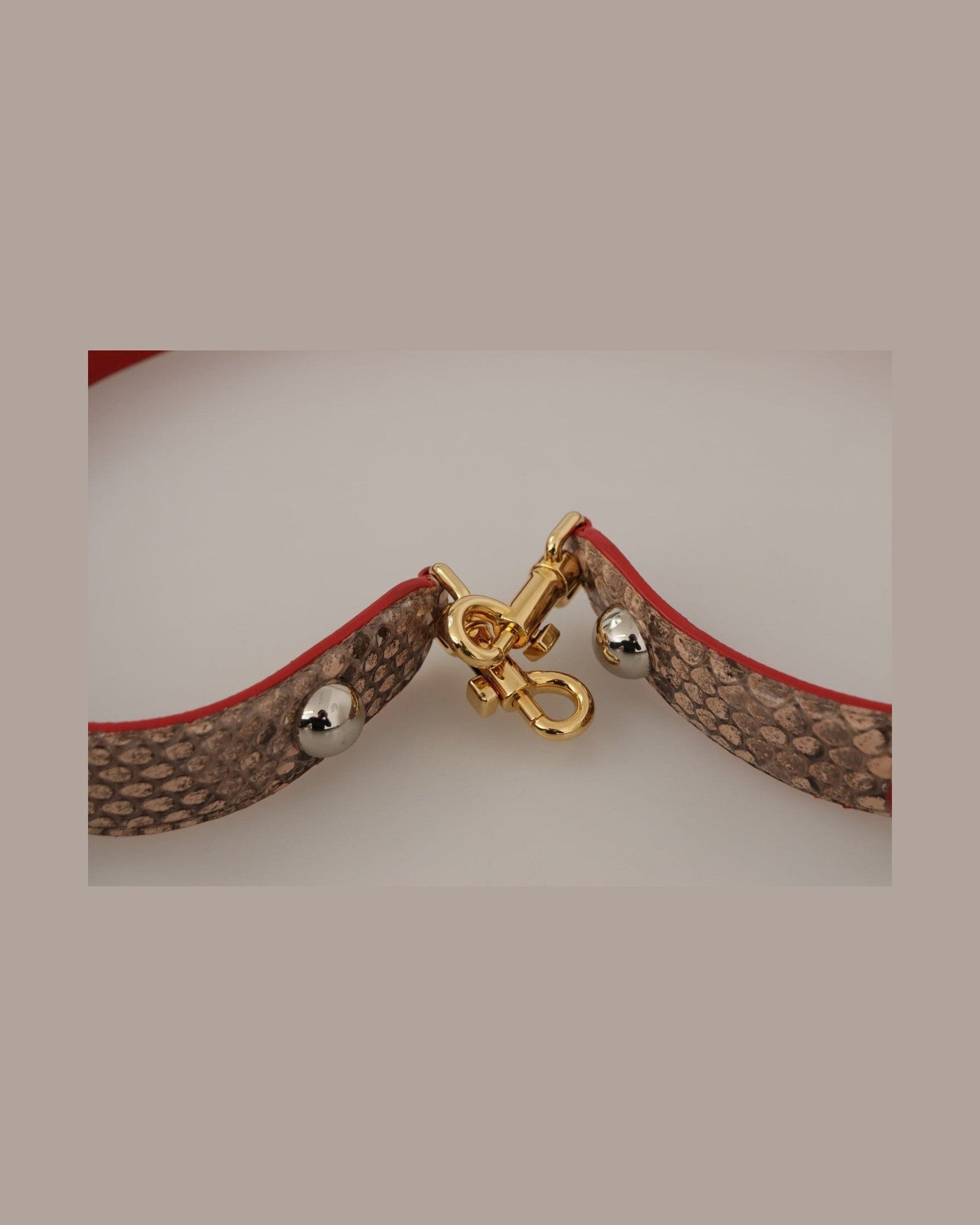 Dolce & Gabbana Chic Python Leather Bag Brown Strap Glam Steals