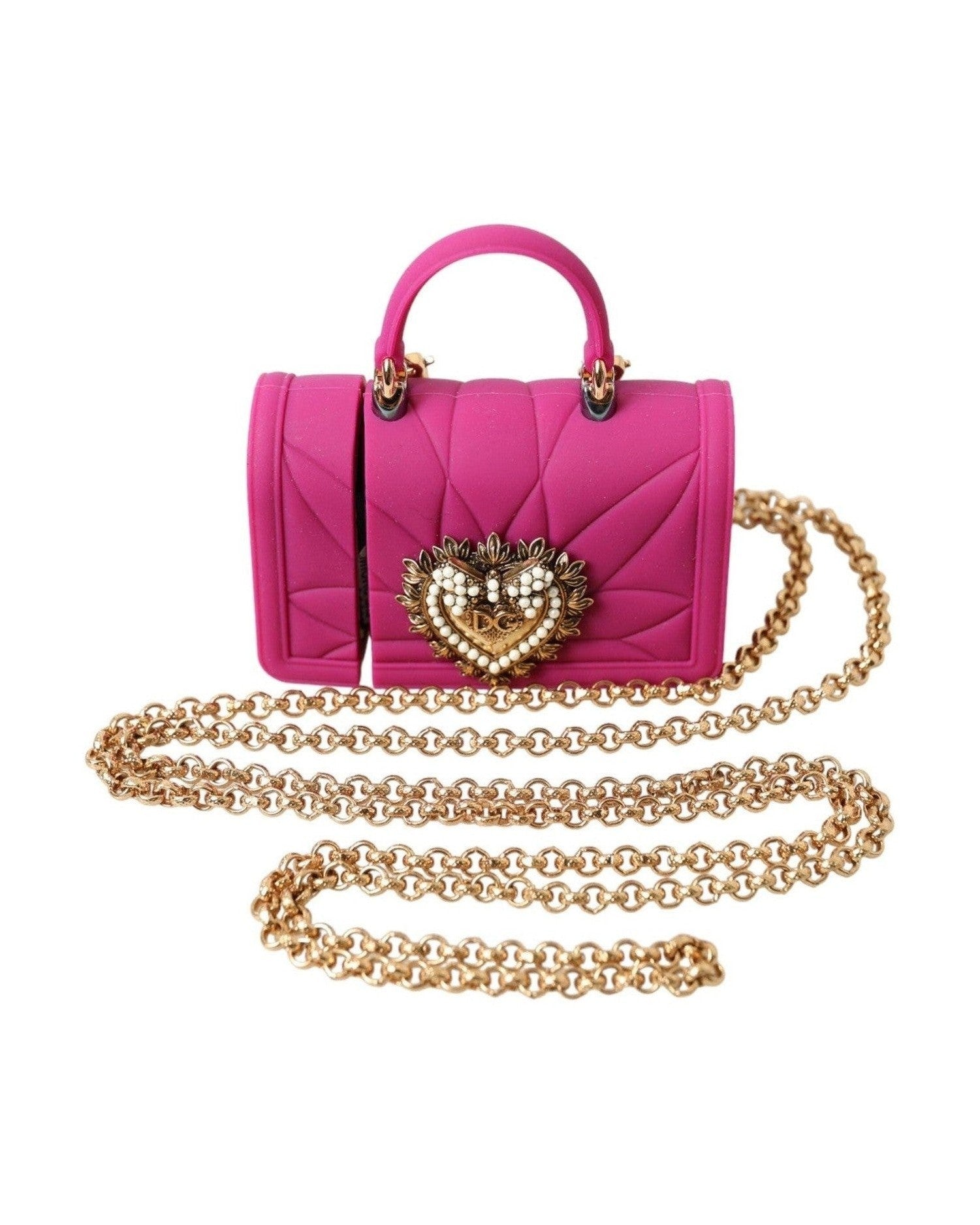 Dolce & Gabbana Chic Quilted Silicone Airpods Case - Pink Gold & Glam Steals