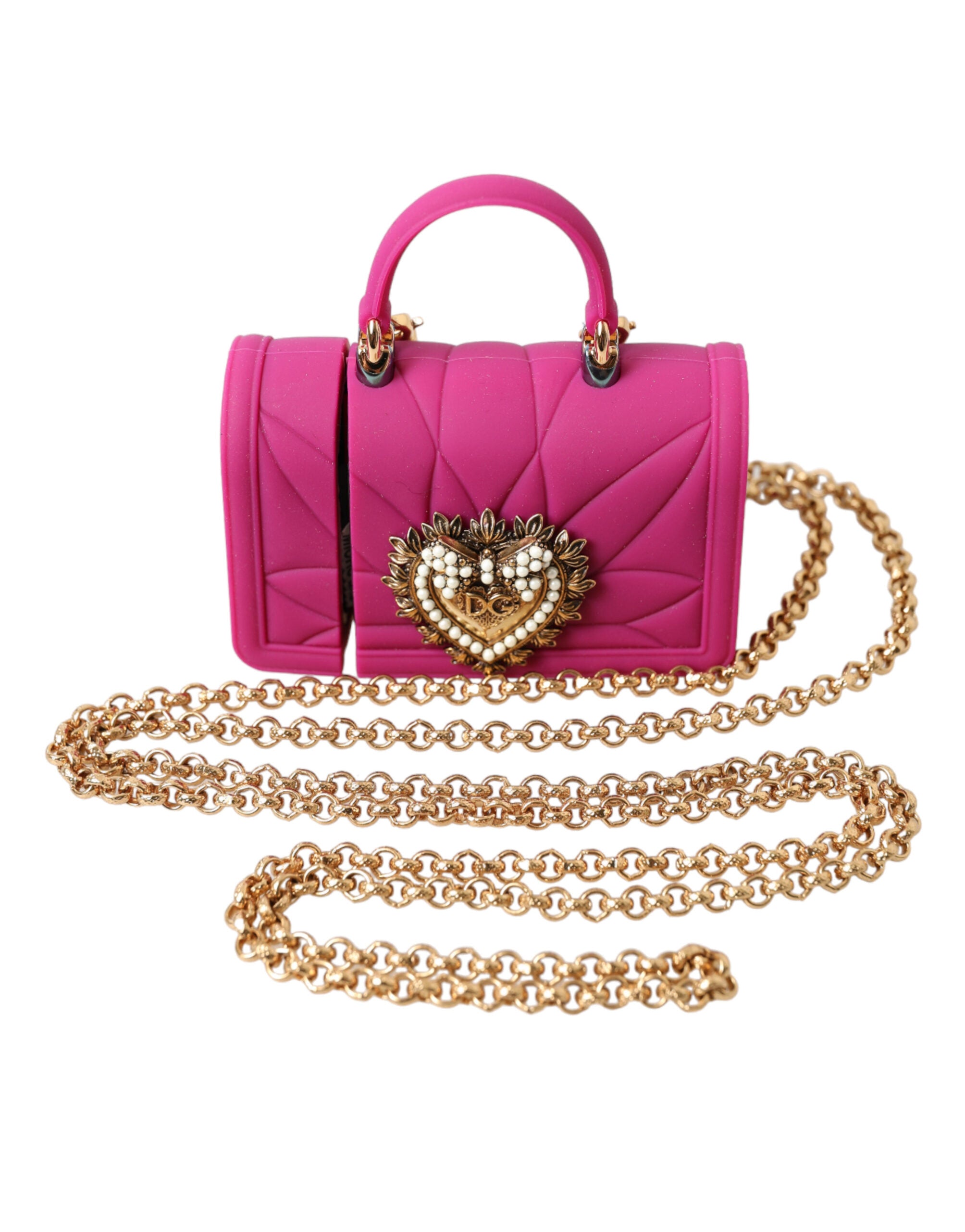 Dolce & Gabbana Chic Quilted Silicone Airpods Case - Pink Gold & Glam Steals
