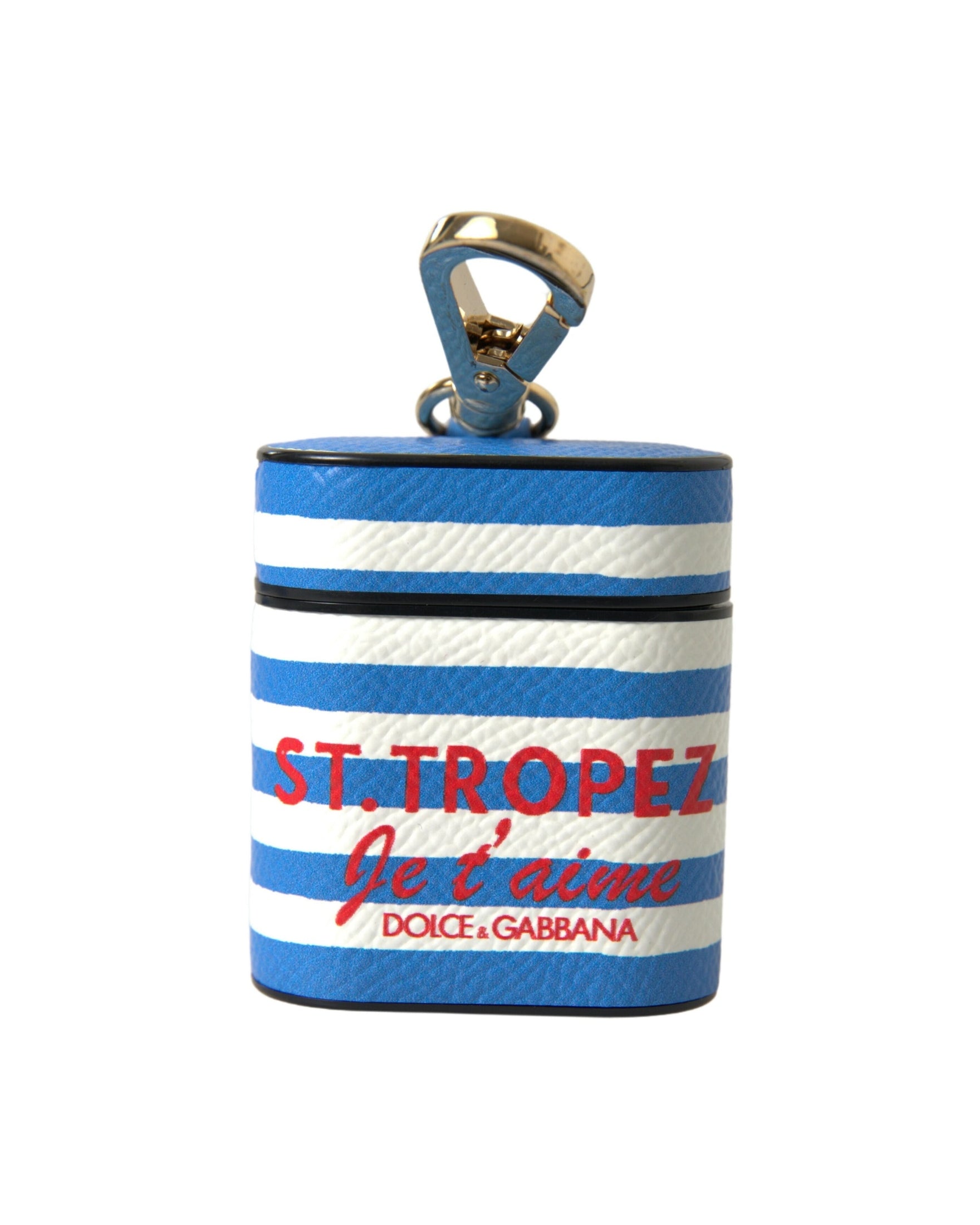 Dolce & Gabbana Chic Striped Leather Airpods Case Glam Steals
