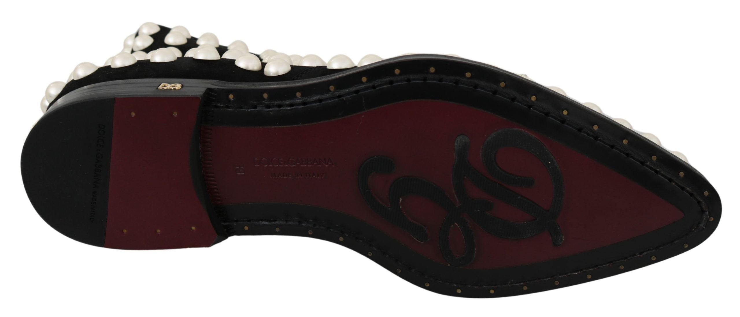 Dolce & Gabbana Chic Suede Ankle Boots With Black Pearls Glam Steals