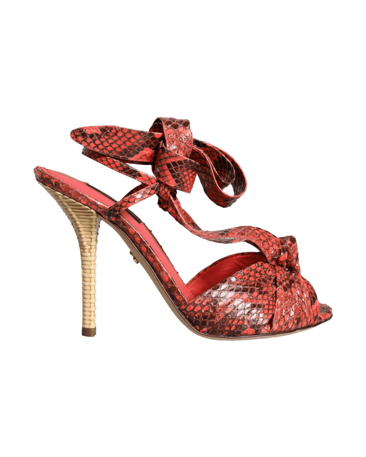 Dolce & Gabbana Coral Exotic Leather Heels Sandals Shoes Glam Steals