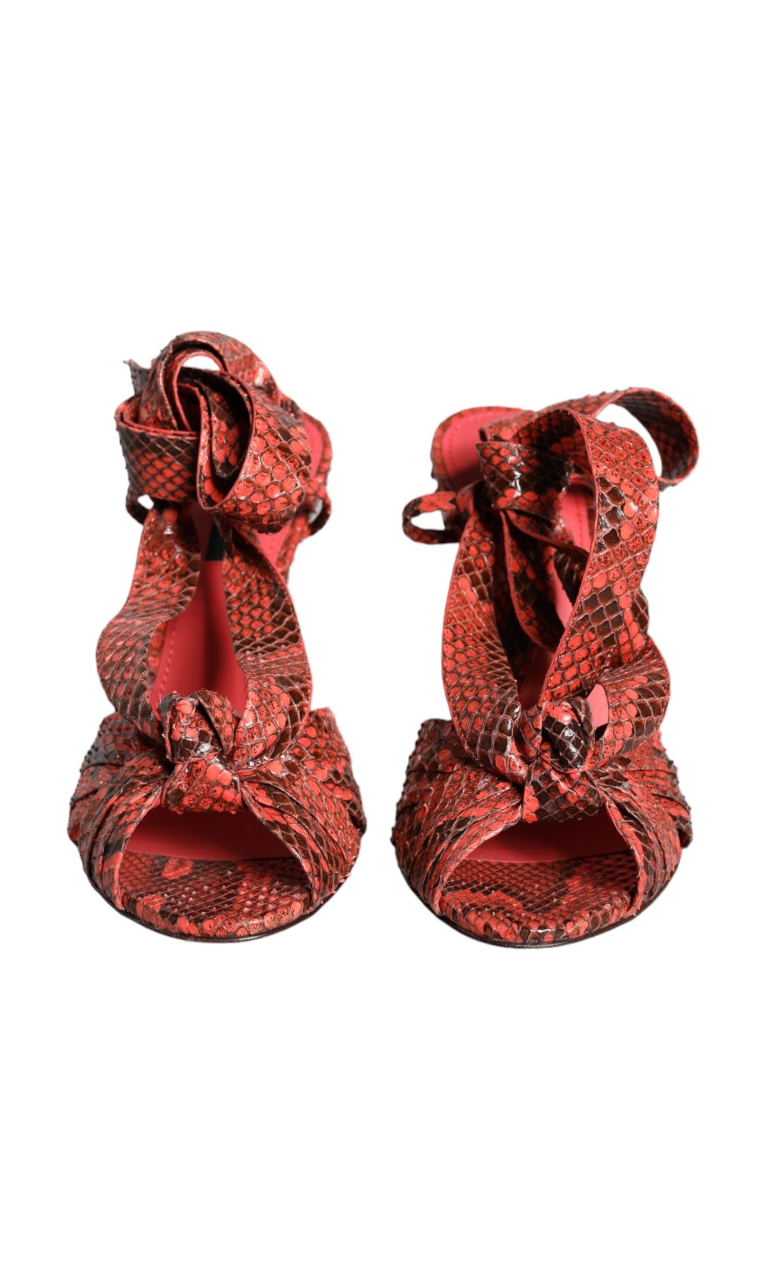 Dolce & Gabbana Coral Exotic Leather Heels Sandals Shoes Glam Steals