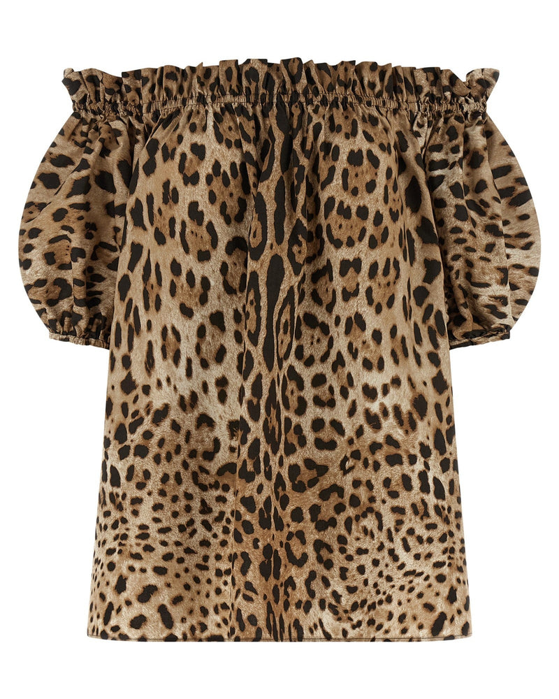 Dolce & Gabbana Cotton Animal Print Top Glam Steals