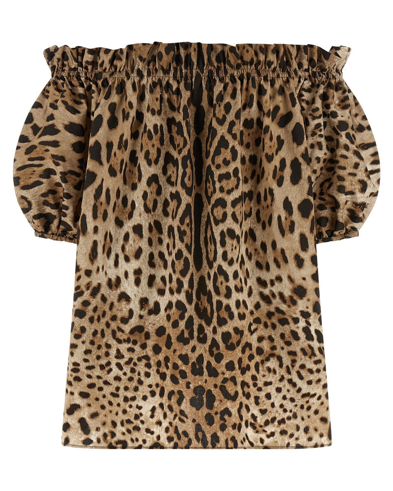 Dolce & Gabbana Cotton Animal Print Top Glam Steals