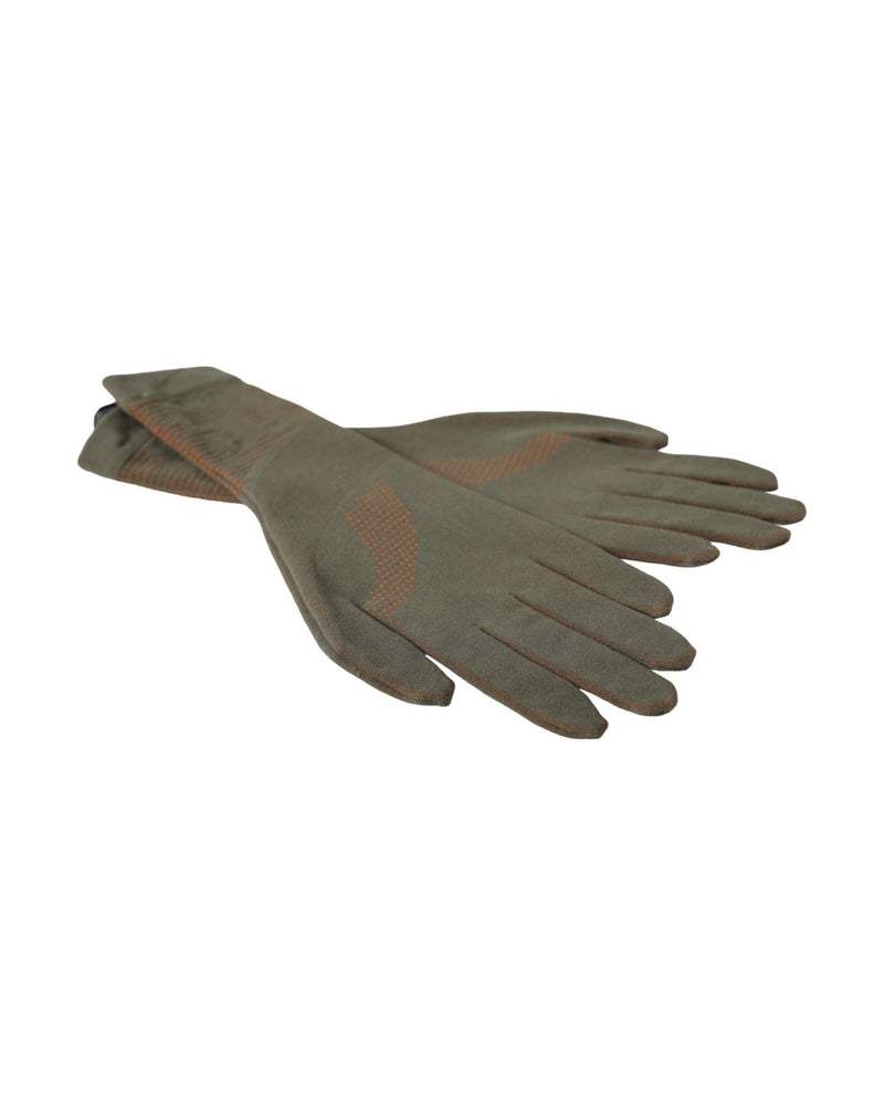 Dolce & Gabbana Cotton Stretch Wrist Length Brown Gloves Glam Steals
