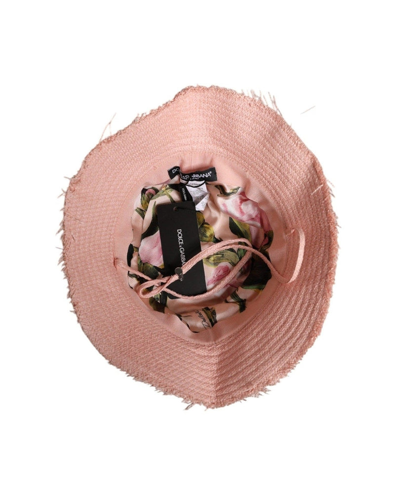 Dolce & Gabbana Cotton Wide Brim Bucket Pink Hat Glam Steals