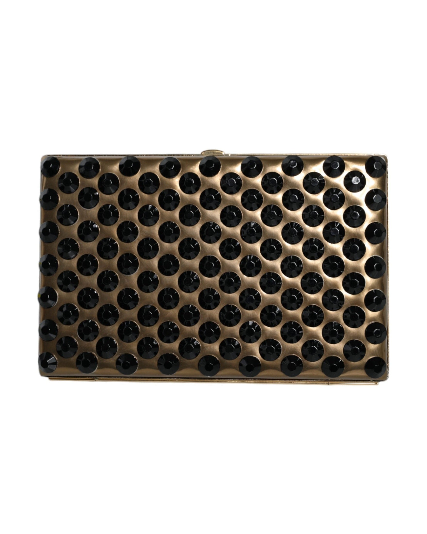 Dolce & Gabbana Crystal Bifold Clutch Evening Party Women Purse Gold Bag Glam Steals