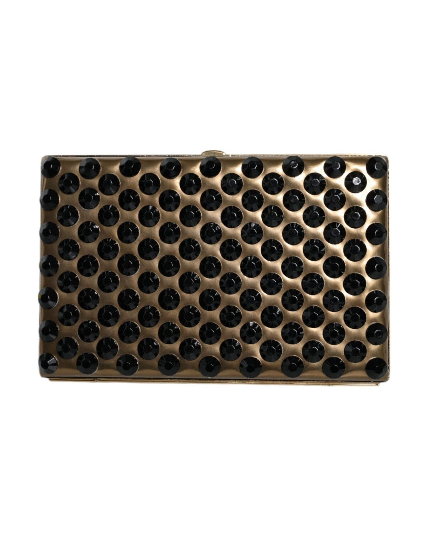 Dolce & Gabbana Crystal Bifold Clutch Evening Party Women Purse Gold Bag Glam Steals