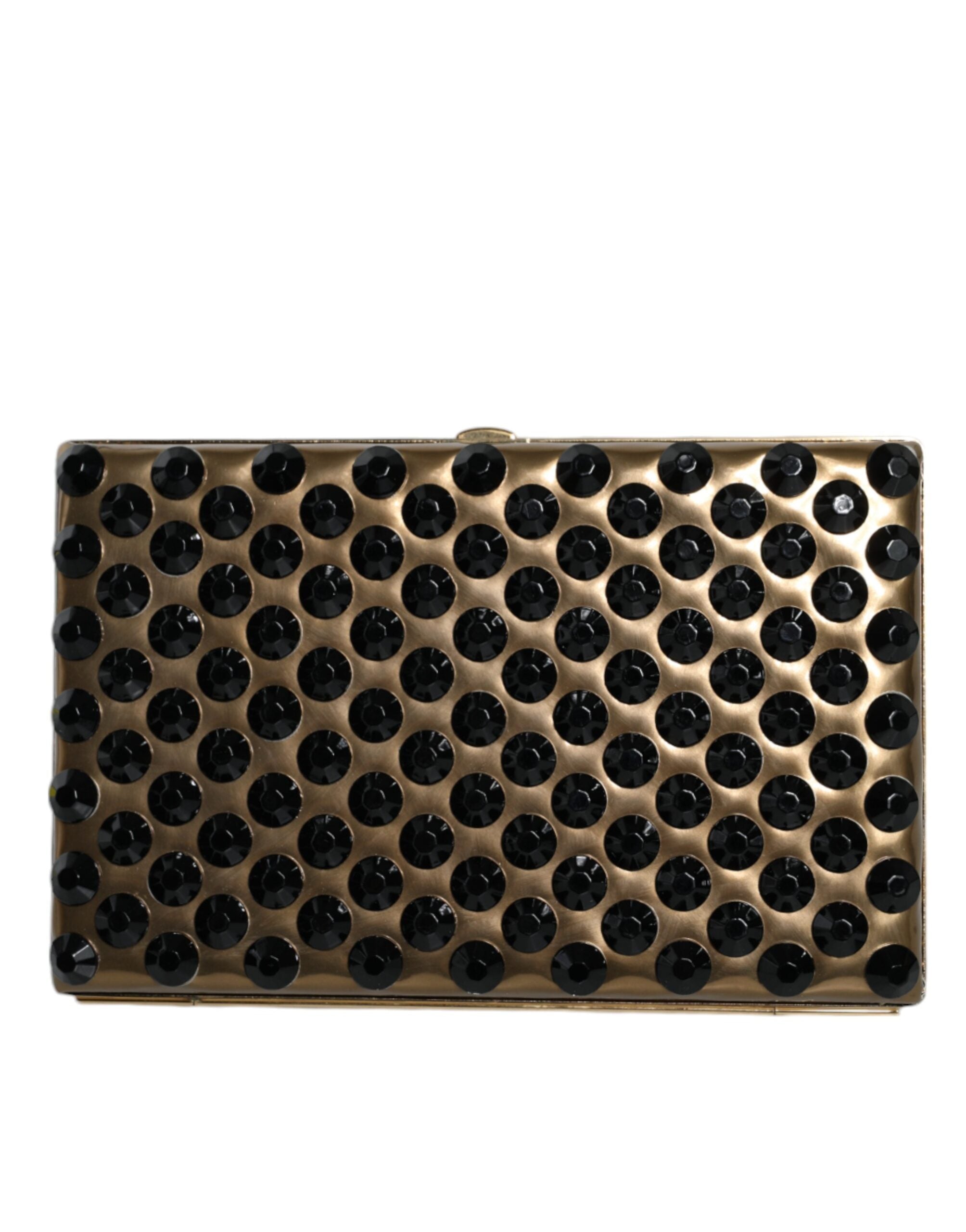 Dolce & Gabbana Crystal Bifold Clutch Evening Party Women Purse Gold Bag Glam Steals