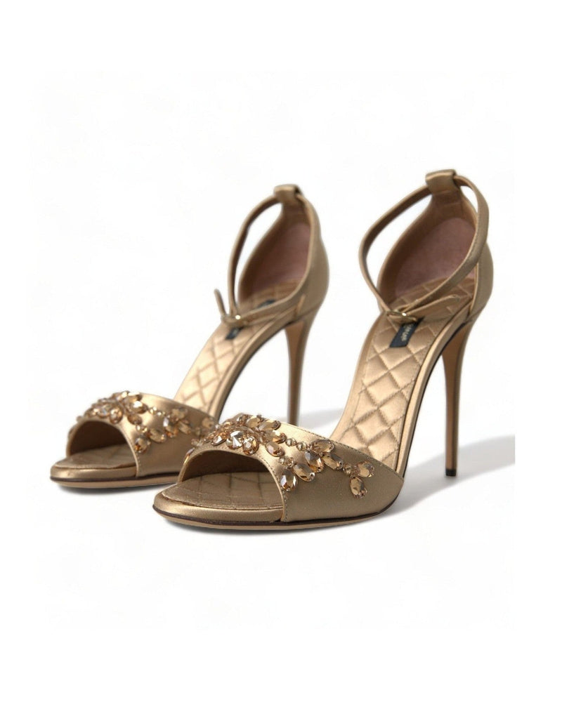 Dolce & Gabbana Crystal Embellished Heel Sandals Glam Steals