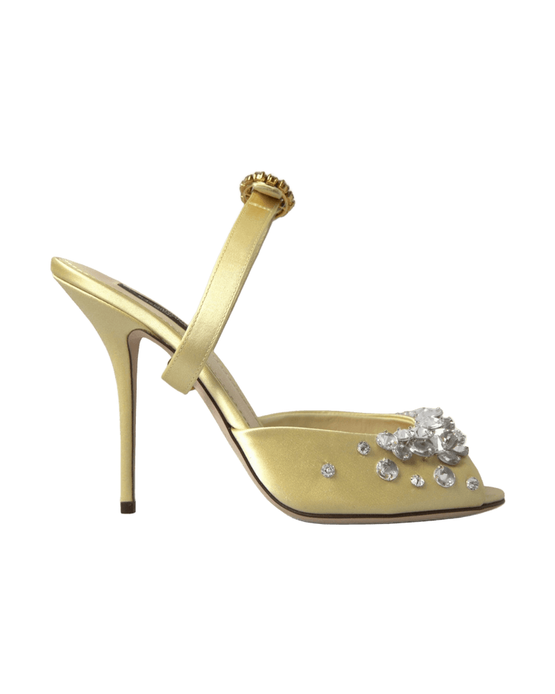 Dolce & Gabbana Crystal Embellished Silk Sandals Glam Steals