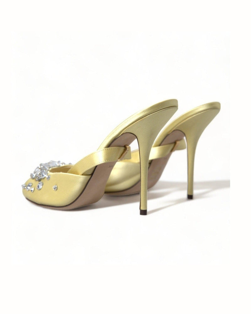 Dolce & Gabbana Crystal Embellished Silk Sandals Glam Steals