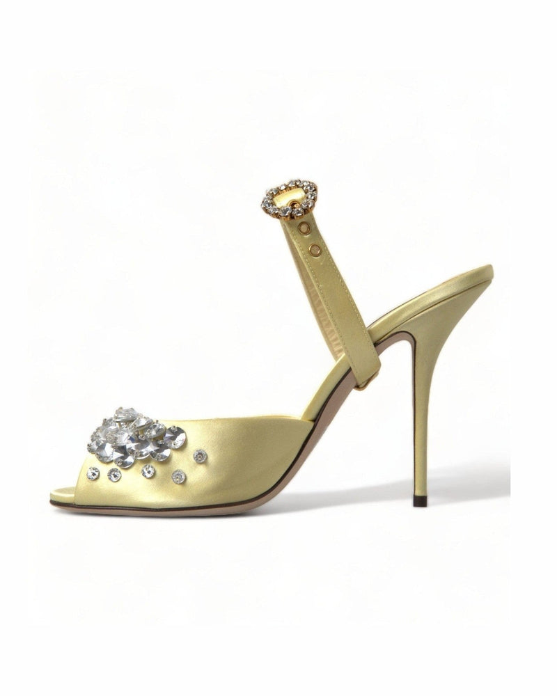 Dolce & Gabbana Crystal Embellished Silk Sandals Glam Steals