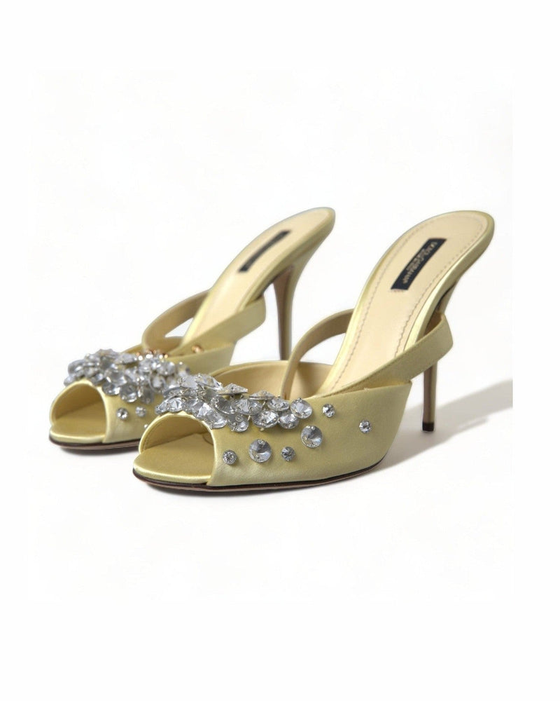Dolce & Gabbana Crystal Embellished Silk Sandals Glam Steals