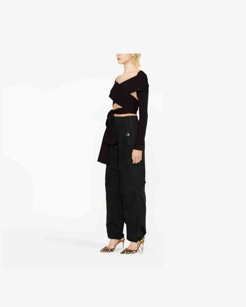 Dolce & Gabbana Cut Out Wrap Top Blouses