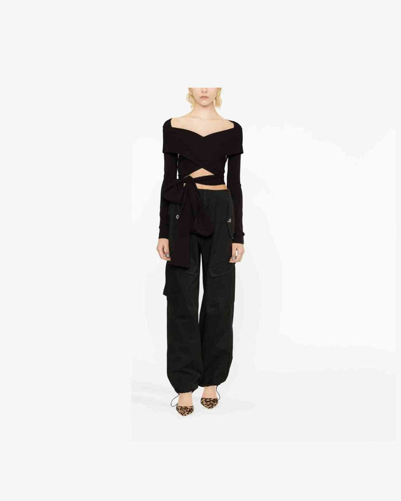 Dolce & Gabbana Cut Out Wrap Top Blouses