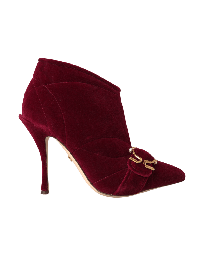 Dolce & Red Gabbana Dark Velvet Devotion Buckle Boots Shoes Glam Steals