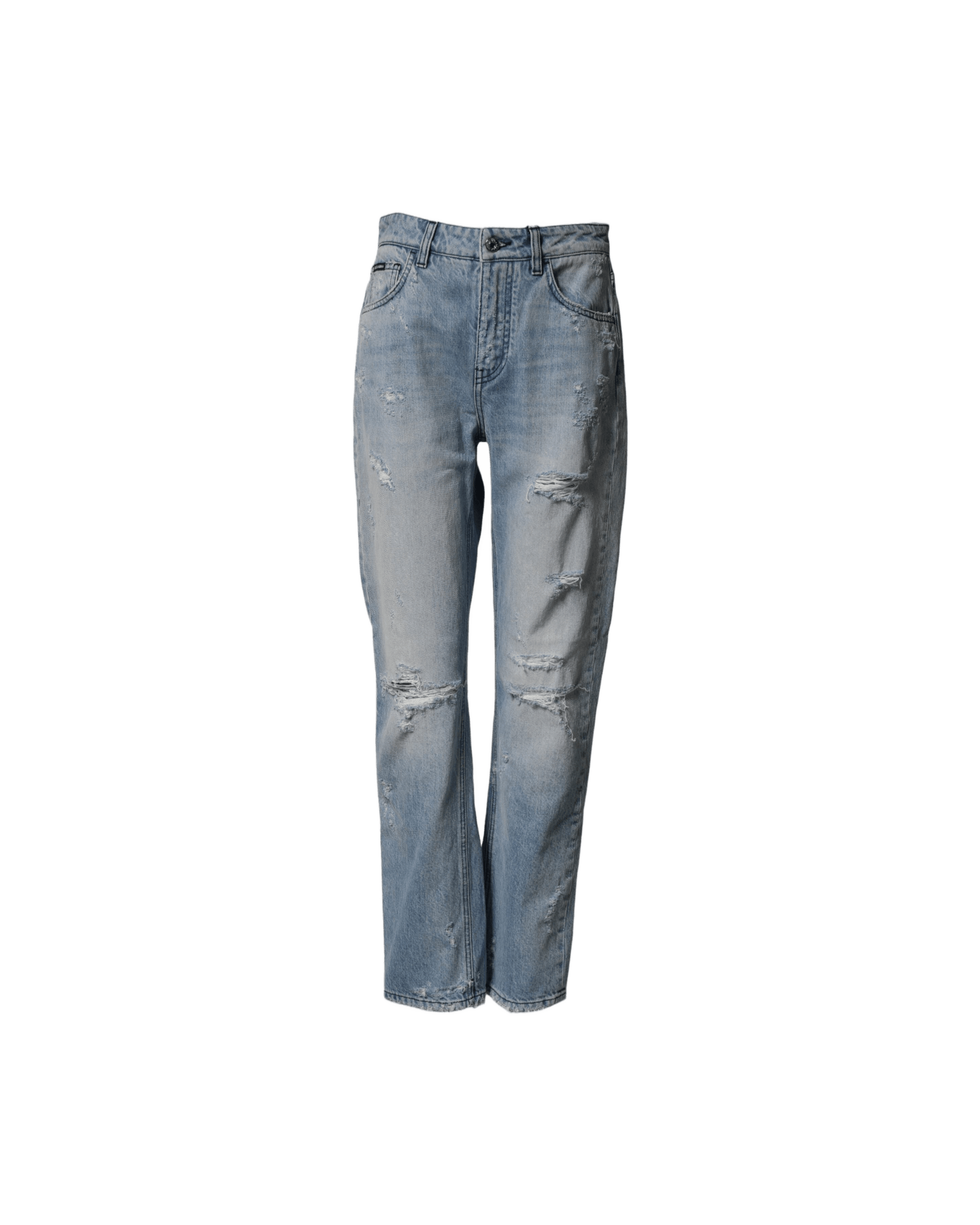 Dolce & Gabbana Denim Lightblue Ripped Washed Boyfriend Jeans Glam Steals