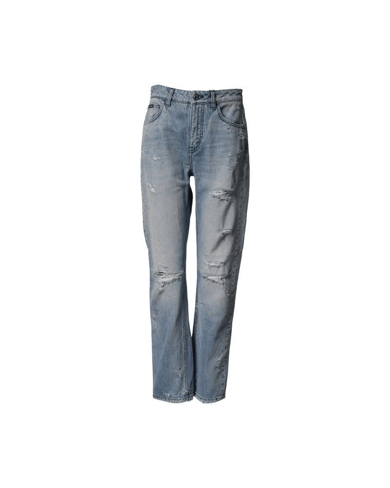 Dolce & Gabbana Denim Lightblue Ripped Washed Boyfriend Jeans Glam Steals