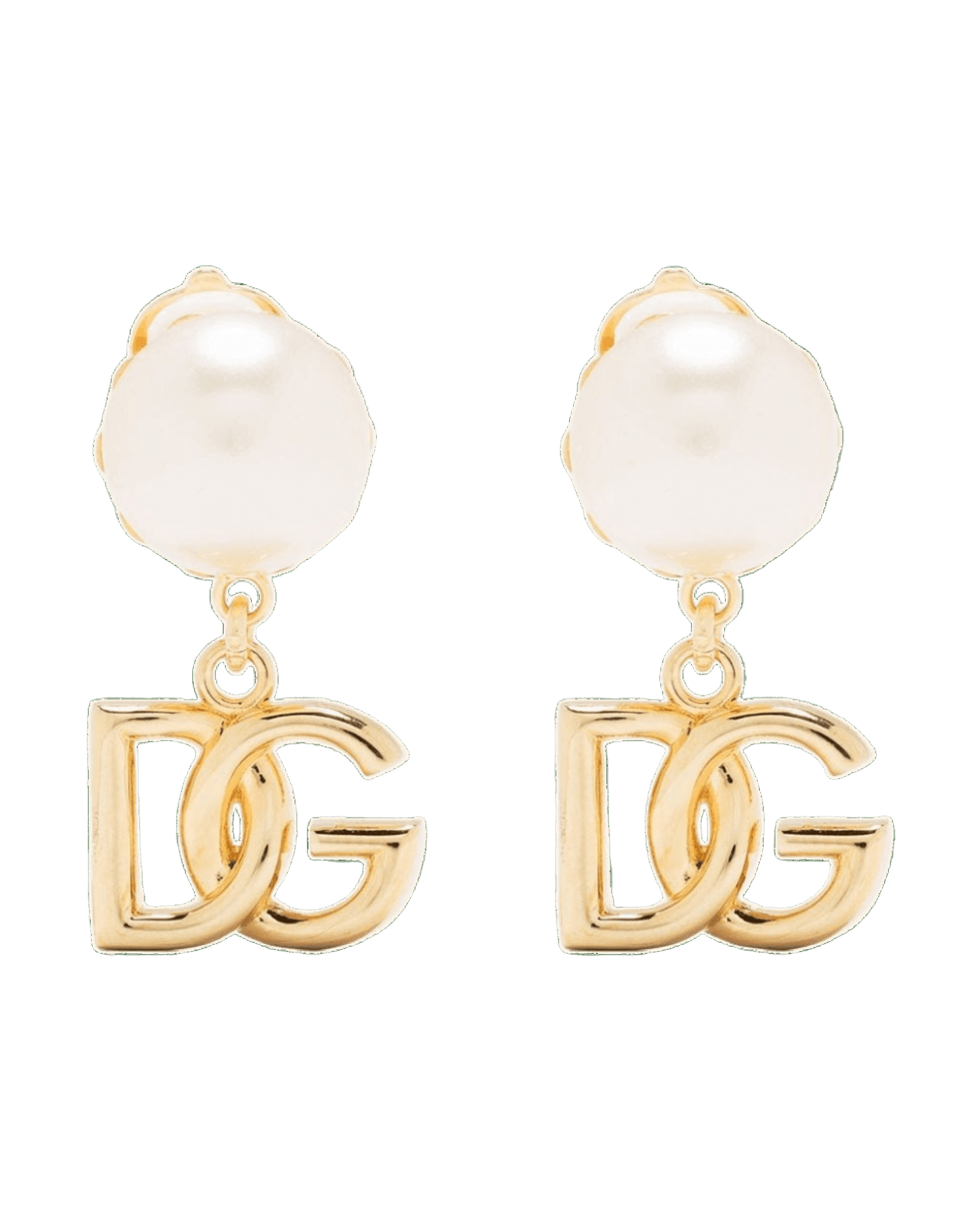 Dolce & Gabbana Dg Logo And Pearl Earrings Glam Steals