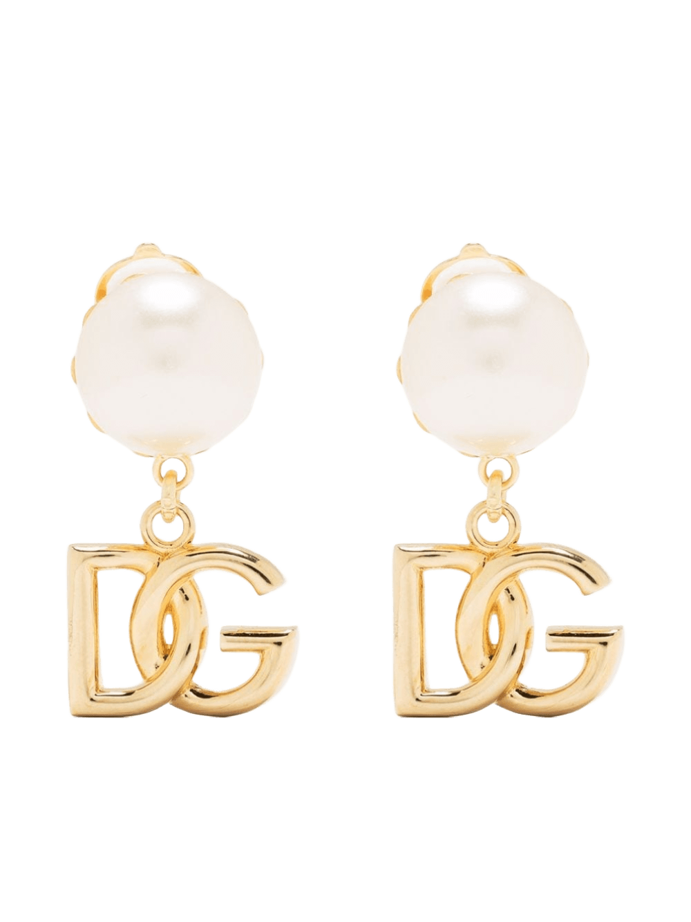 Dolce & Gabbana Dg Logo and Pearl Earrings Glam Steals