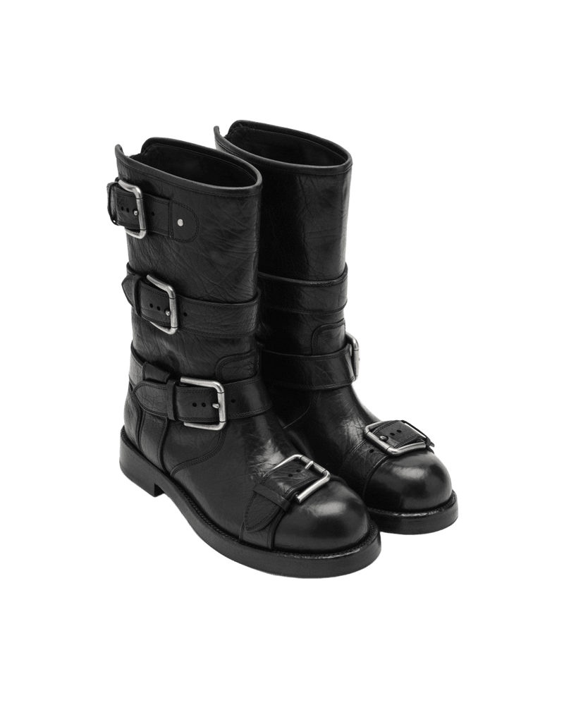 Dolce & Black Gabbana Dolce&gabbana Leather Boots With Straps Glam Steals